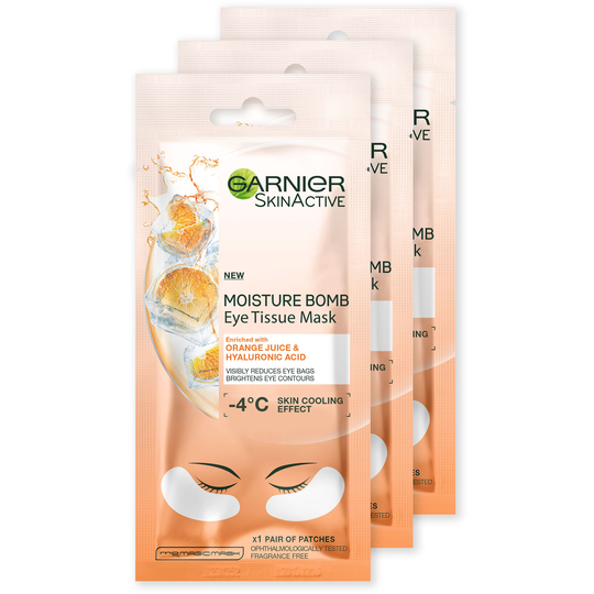 Garnier Skin Active Eye Tissue Mask Orange Juice & Hyaluronic Acid Tri