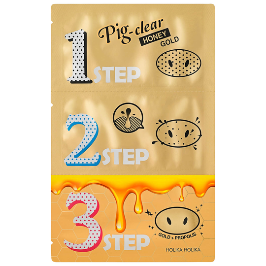 Holika Holika Pig Nose Clear Blackhead 3-Step Kit (Honey Gold)