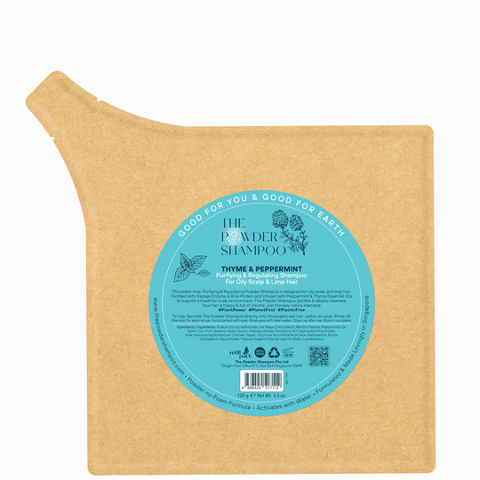 The Powder Shampoo Purifying & Regulating Shampoo 100g Refill Pack (Thyme & Mint)