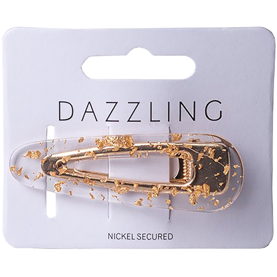 Dazzling Hår Transparent klämma med guldbitar