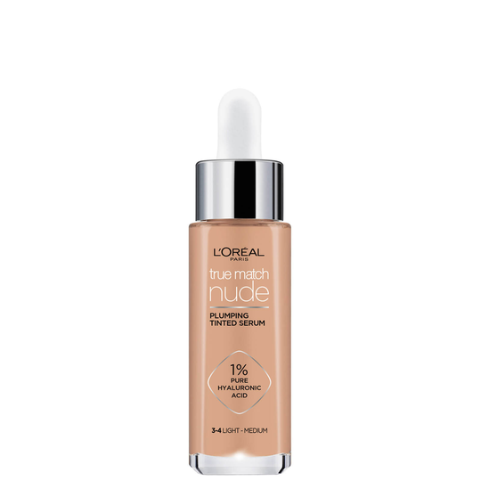 L'Oréal Paris True Match Nude Plumping Tinted Serum (Various Shades) - 3-4 Light-Medium