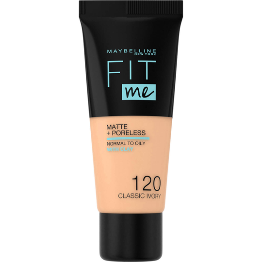 Maybelline Fit Me! Matte & Poreless Foundation 30 ml (olika nyanser) - 120 Classic Ivory