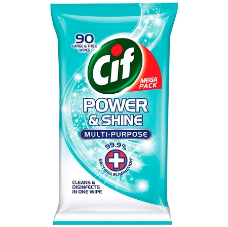 Cif Power & Shine Mulitipurpose Wipes - 90 Stk