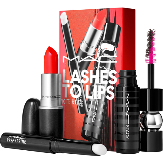 MAC Cosmetics Evergreen Lashes To Lips Kit Red
