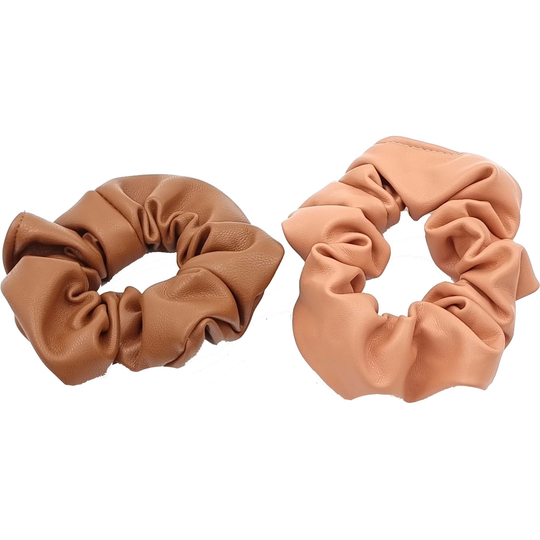 By Lyko 2 pack scrunchies i läderimitation Brown