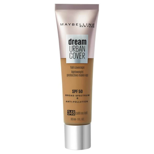 Maybelline Dream Urban Cover SPF50 Foundation 121ml (Various Shades) - 348 Café au Lait