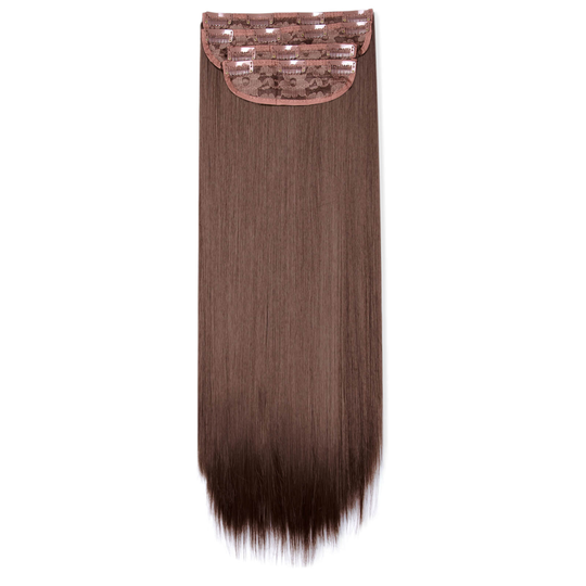 LullaBellz Ultimate Half Up Half Down 22 Straight Extension and Pony Set (Various Shades) - Chestnut