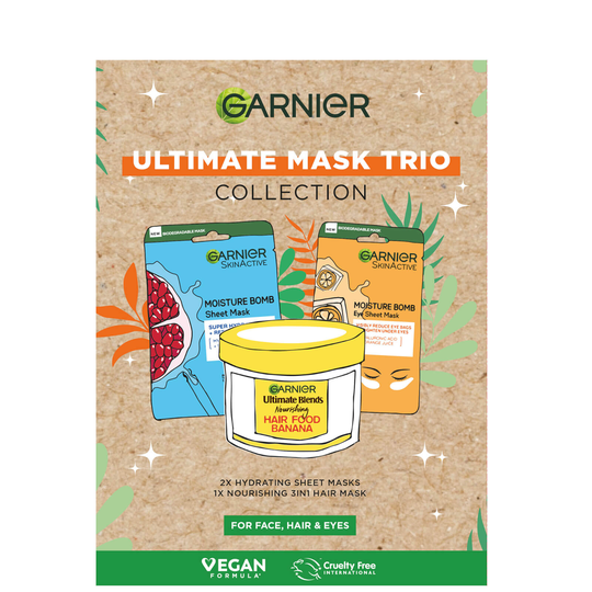 Garnier Ultimate Mask Trio för ansikte, hår och ögon