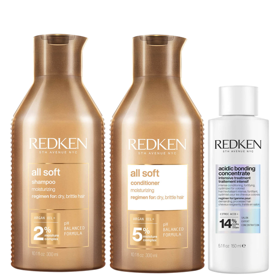 Redken Acidic Bonding Concentrate Pre-Treatment and All Soft Hair Bundle