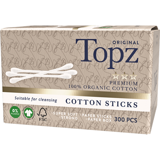 Topz Premium Cotton Sticks Gots 300 st