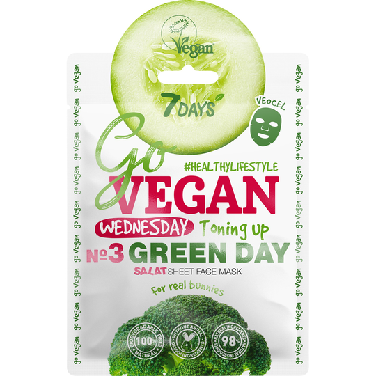 7DAYS Beauty GO VEGAN Face mask GREEN DAY Wednesday 25 g