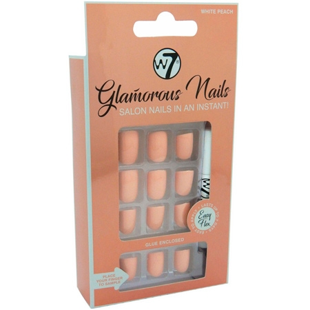 W7 Glamorous Nails White Peach - 24 st
