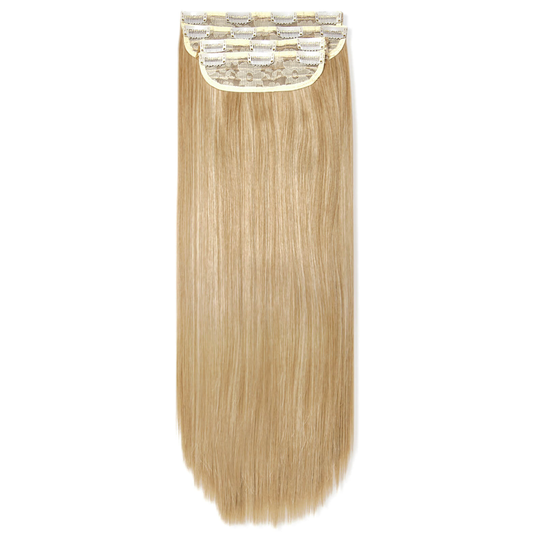 LullaBellz Ultimate Half Up Half Down 22 Straight Extension and Pony Set (Various Shades) - Golden Blonde