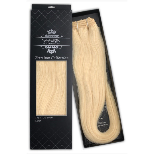 Poze Hairextensions Poze Clip&Go Löshår Äkta 12NA Platinum 7 delar/set
