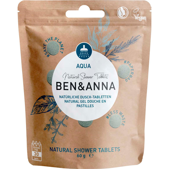 Ben & Anna Shower tablets Aqua 60 g