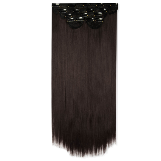 LullaBellz Super Thick 22 5 Piece Straight Clip In Extensions (Various Shades) - Dark Brown