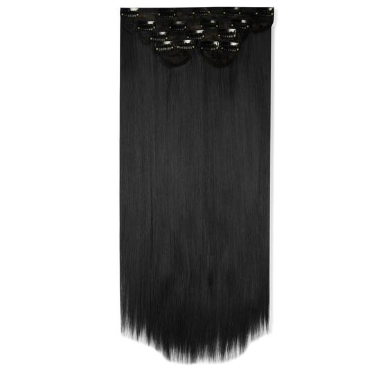 LullaBellz Super Thick 22 5 Piece Straight Clip In Extensions (Various Shades) - Natural Black