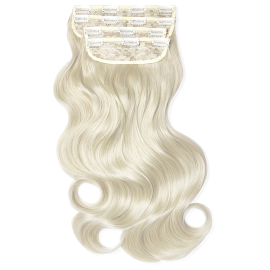 LullaBellz Ultimate Half Up Half Down 22 Curly Extension and Pony Set (Variouse Shades - Bleach Blonde