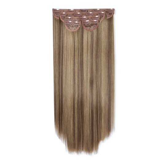 LullaBellz Super Thick 22 5 Piece Straight Clip In Extensions (Various Shades) - Mellow Brown