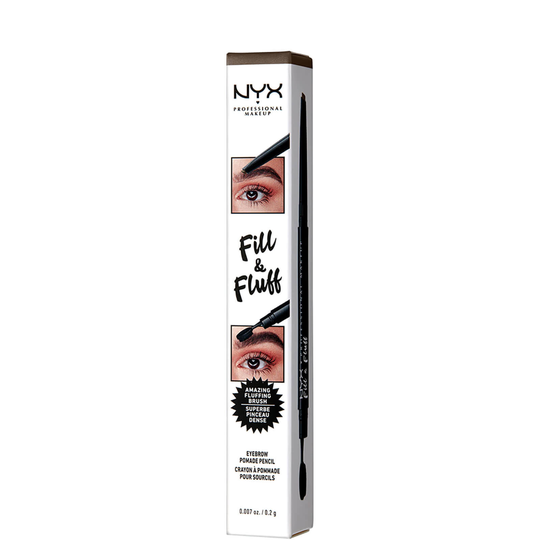 NYX Professional Makeup Fill and Fluff Eyebrow Pomade Pencil 0.2g (Various Shades) - Ash Brown