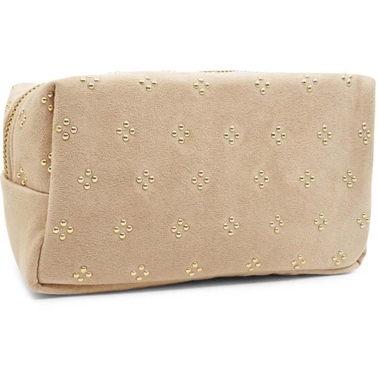 PIPOLS BAZAAR Square Deco Vegan Suede Cosmetic Beigy Pink