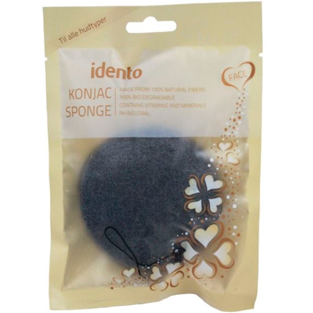 Idento Konjac Rund Svamp - Bamboo Charchoal