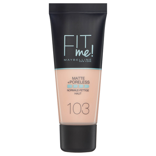 Maybelline Fit Me! Matte & Poreless Foundation 30 ml (olika nyanser) - 103 Pure Ivory