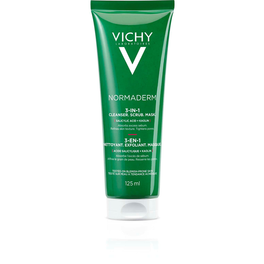 VICHY Normaderm 3-in-1 Cleanser, Scrub & Mask 125 ml