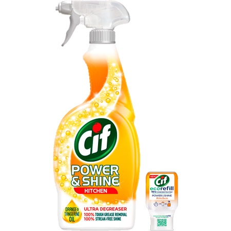 Cif Power & Shine Kitchen Spray - 700ml & 70ml