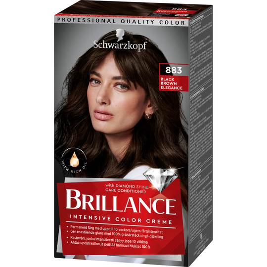 Schwarzkopf Brillance Hair Color 883 Blackbrown Elegance