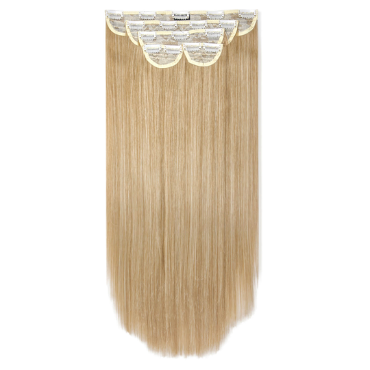 LullaBellz Super Thick 22 5 Piece Straight Clip In Extensions (Various Shades) - Golden Blonde