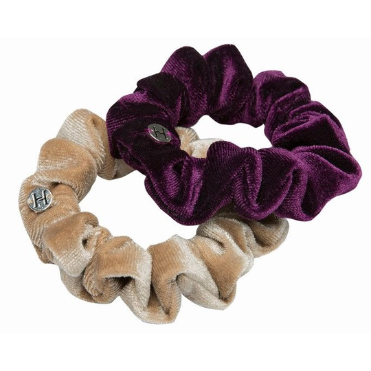 Hermine Hold Discothèque Collection HH Velvet Mini Scrunchie Plum & B