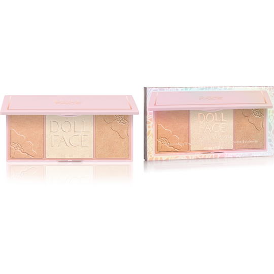 Doll Face Glow, Baby, Glow 3 Shade Glow/Highlighter Goddess Glow