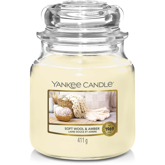 Yankee Candle Soft Wool And Amber Medium Jar