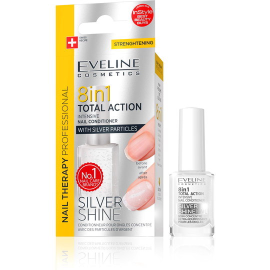 Eveline Cosmetics Nail Therapy Conditioner 8 In 1 Silver Shine 12 ml
