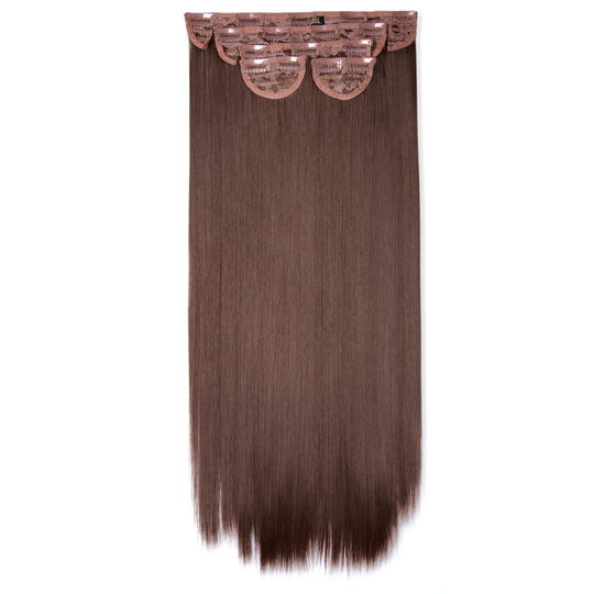 LullaBellz Super Thick 22 5 Piece Straight Clip In Extensions (Various Shades) - Chestnut