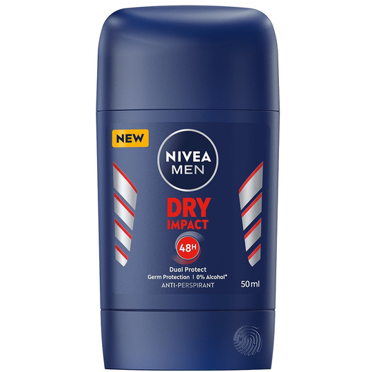 NIVEA For Men Antiperspirant Deodorant Dry Impact Stick 50 ml
