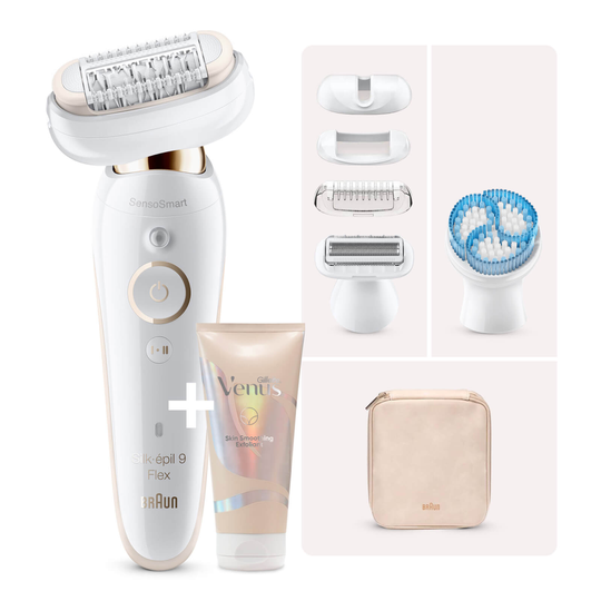 Braun Silk-épil 9 Flex 9010 Epilator, White/Gold