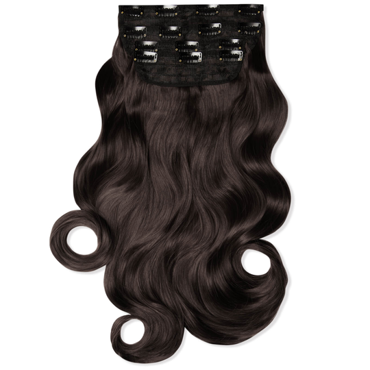 LullaBellz Ultimate Half Up Half Down 22 Curly Extension and Pony Set (Variouse Shades - Dark Brown