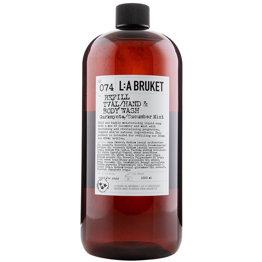 L:A Bruket Refill Flytande Tvål Gurkmynta 1000 ml