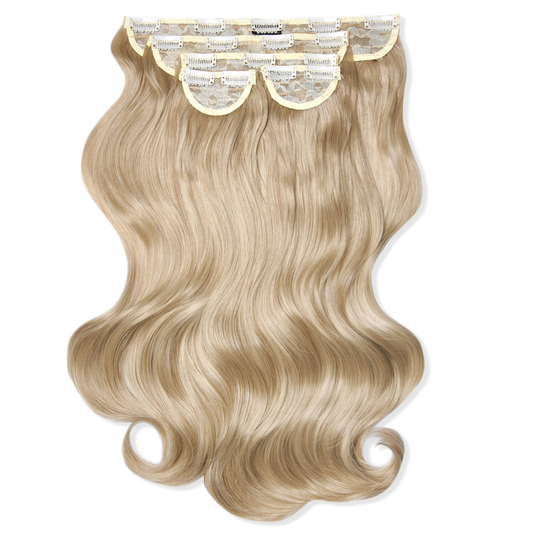 LullaBellz Super Thick 22 5 Piece Natural Wavy Clip In Extensions (Various Shades) - California Blonde