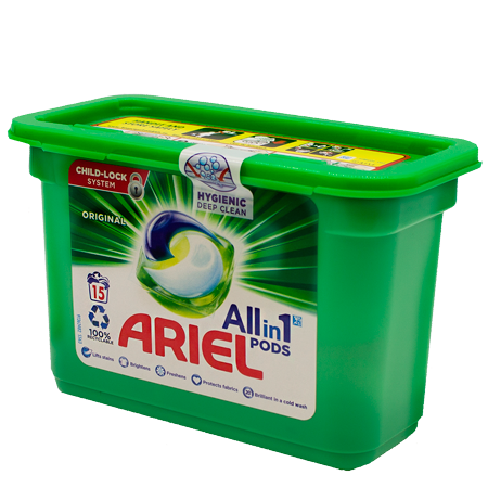 Ariel Allt I 1 Färg Tvättkuddar - 15st