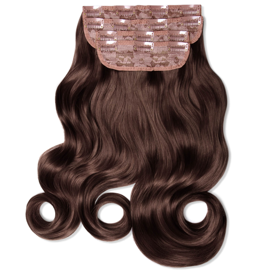 LullaBellz Ultimate Half Up Half Down 22 Curly Extension and Pony Set (Variouse Shades - Chestnut
