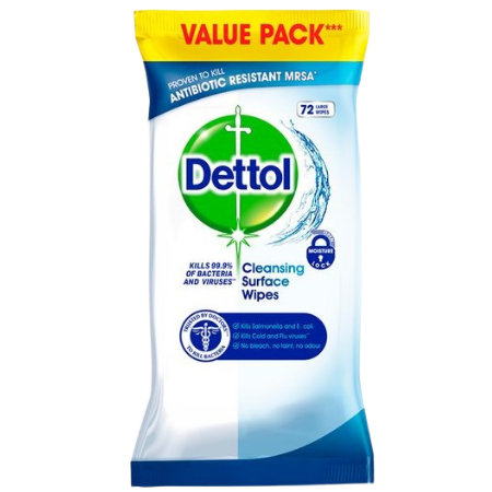 Dettol Antibakteriell Rengöringsservetter Stor - 72 PCS