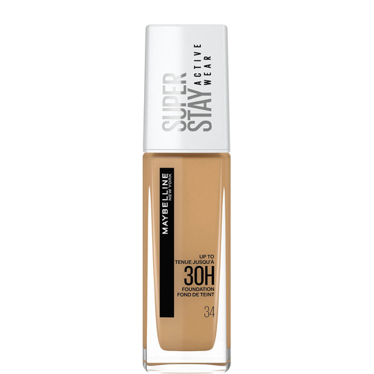 Maybelline Superstay Active Wear Full Coverage 30H Liquid Foundation with Hyaluronic Acid 30ml - 34 Soft Bronze