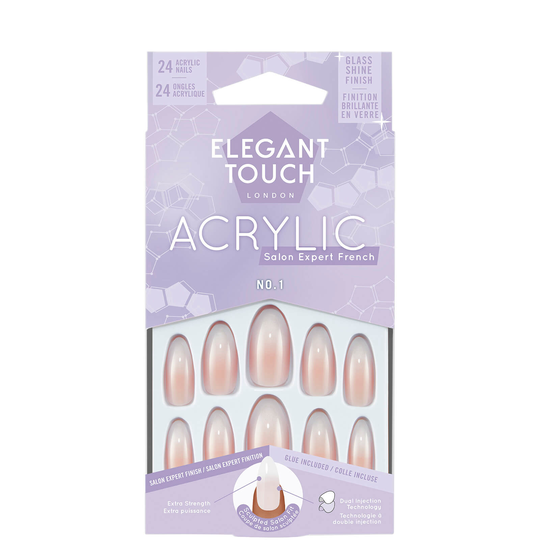 ET French Acrylic Nails No. 1 Stiletto