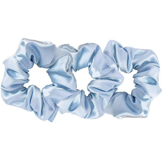 Cloud & Glow Spring Collection Silk Scrunchies 4 cm Sky Blue