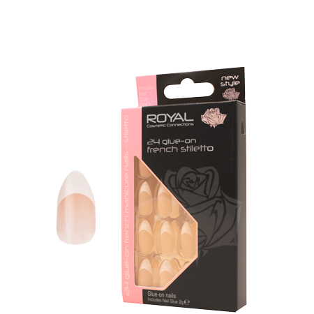 Royal Artificiell Naglar Franska Stilett - 24 PCS