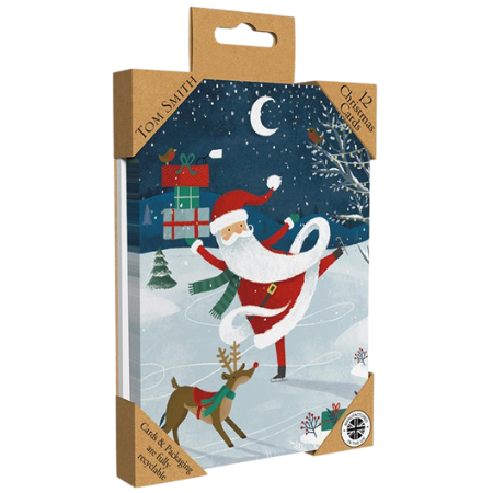 Tom Smith Lyx Julkort Tomten - 12 PCS