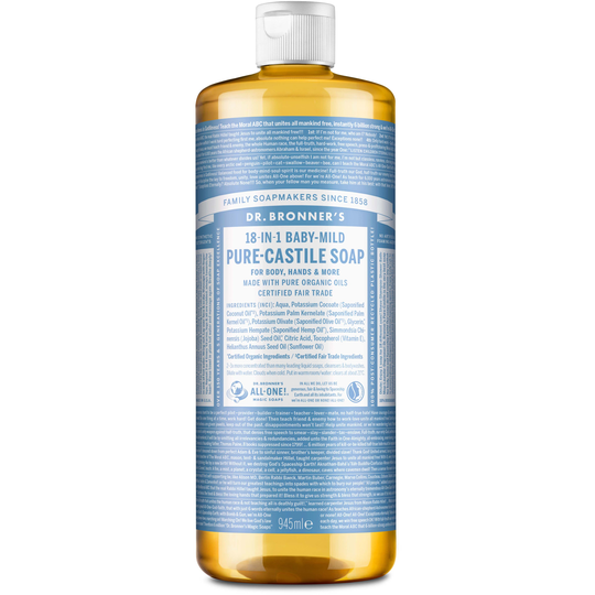 Dr. Bronner's Liquid Soap Baby-Mild (unscented) 945 ml